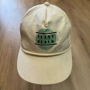 90's Clint Black One Size Snapback Baseball Cap White Rope Trim Country Music
